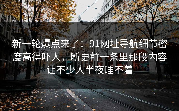 新一轮爆点来了：91网址导航细节密度高得吓人，断更前一条里那段内容让不少人半夜睡不着