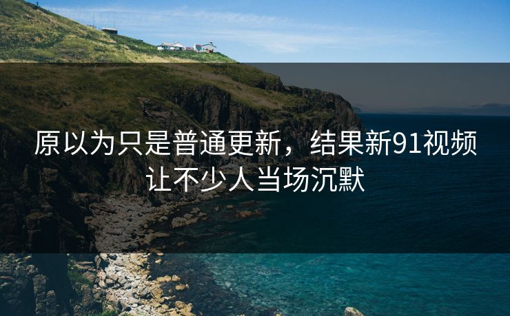 原以为只是普通更新，结果新91视频让不少人当场沉默
